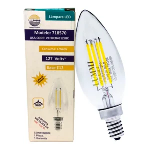 Foco tipo vela filamento LED